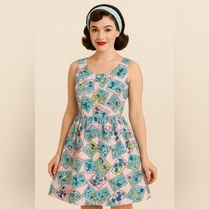 Vintage summer Sleeveless Button-Down Dress